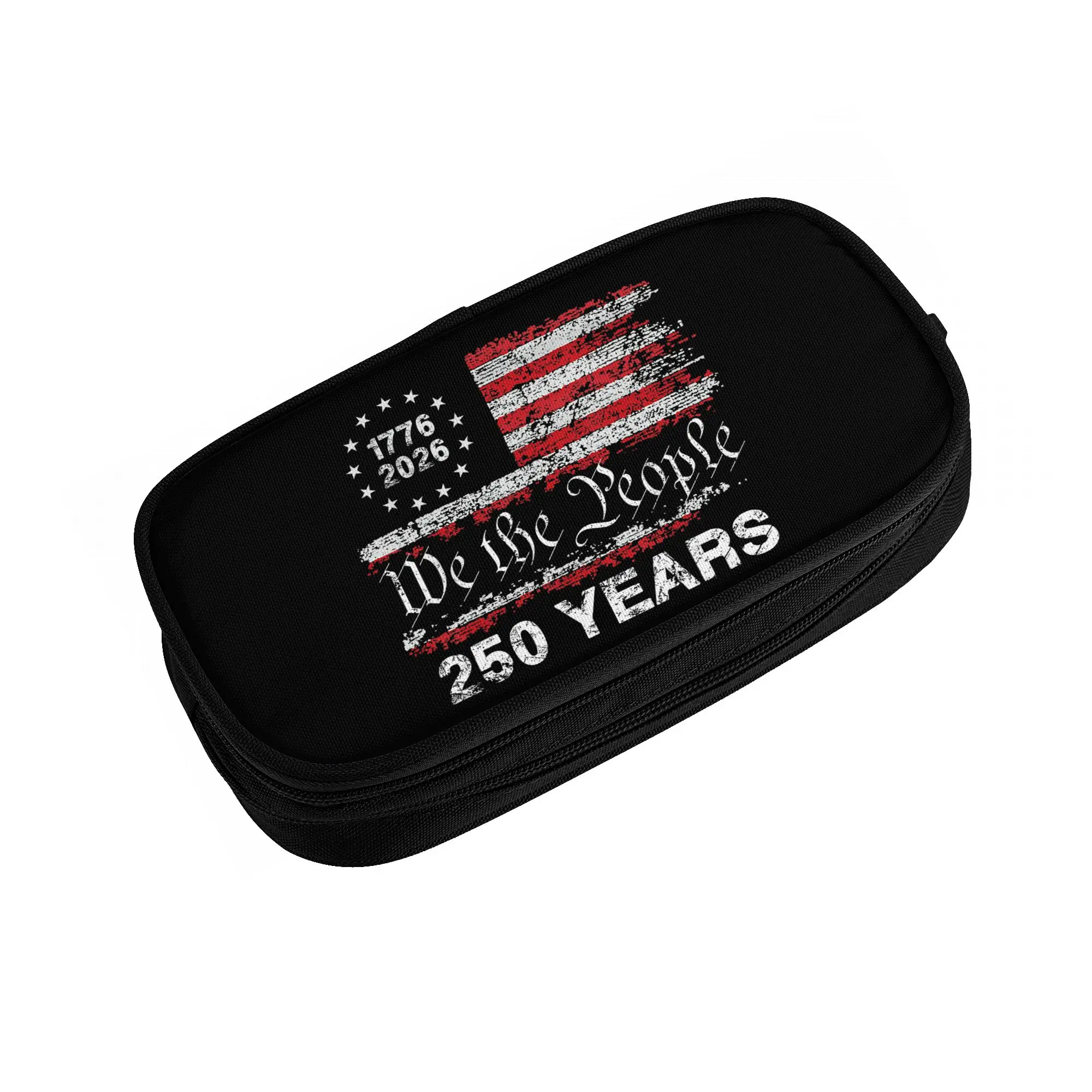 

Cute 250 Years American Anniversary 250th 4th July Pencil Cases Pencil Pouch Pen for Student Large Bag Office Gifts Stationery