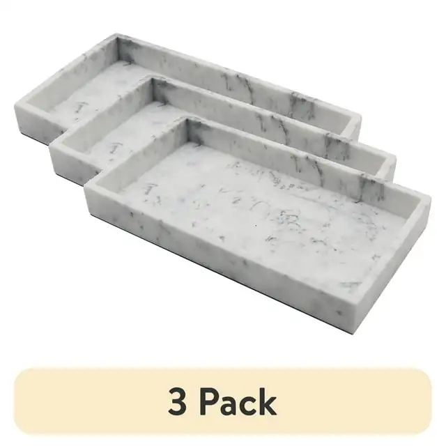 

(3 шт.) Туалетный столик Better Homes & Gardens из искусственного мрамора, белый