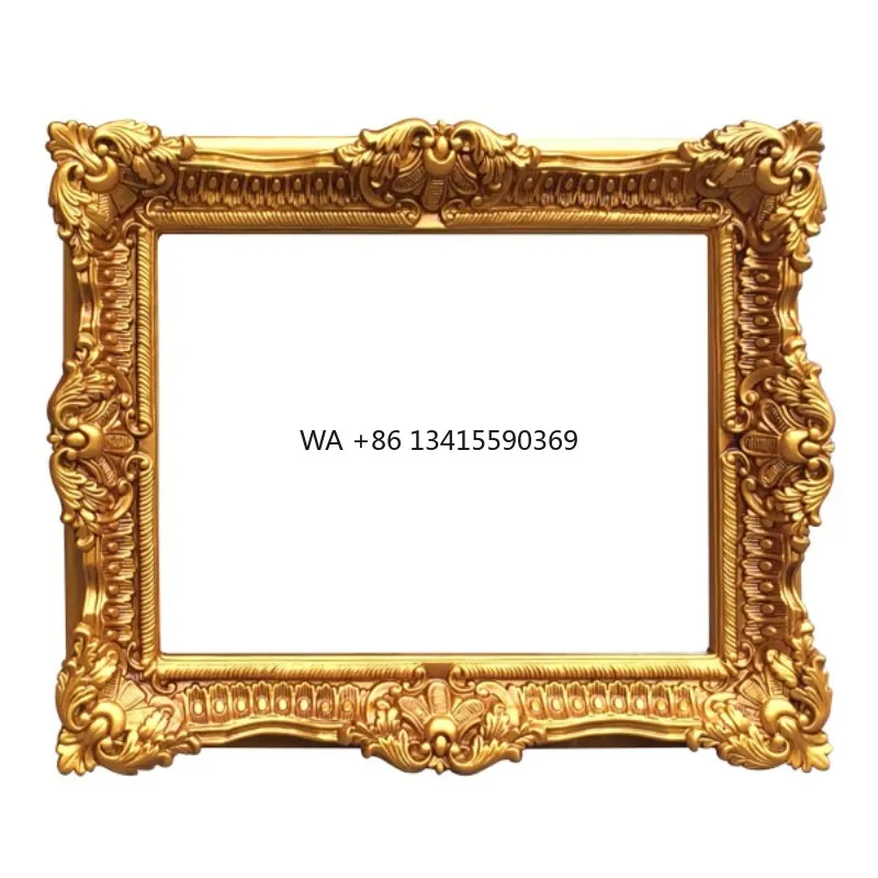 

Antique Baroque Style Moulding Frame Rectangular PU Framed Mirror Picture