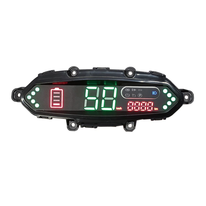 Mini Lizhi LED Instrument Assembly for Electric Scooter, E-bike Speedometer with Voltage & Battery Level Display, 48V/60V/72V