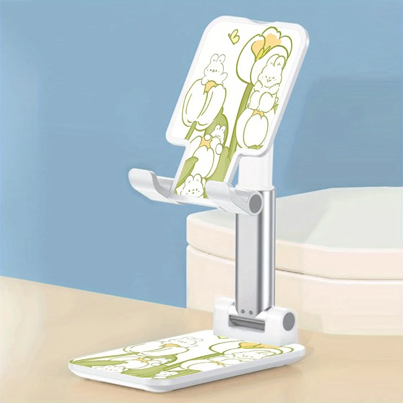 Sea of Flowers Foldable Desktop Lazy Mobile Phone Holder for IPhone IPad Multi-Function Telescopic Adjust Universal Support