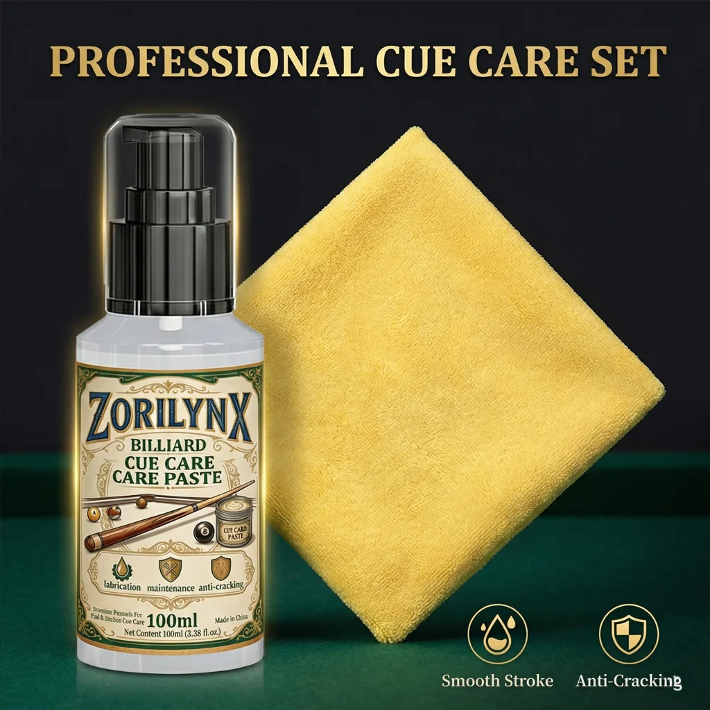100ml Billiard Cue Care Oil & Towel Set Professional Shaft Lubricant Anti-Cracking Maintenance Kit for Pool Snooker ZORILYNX