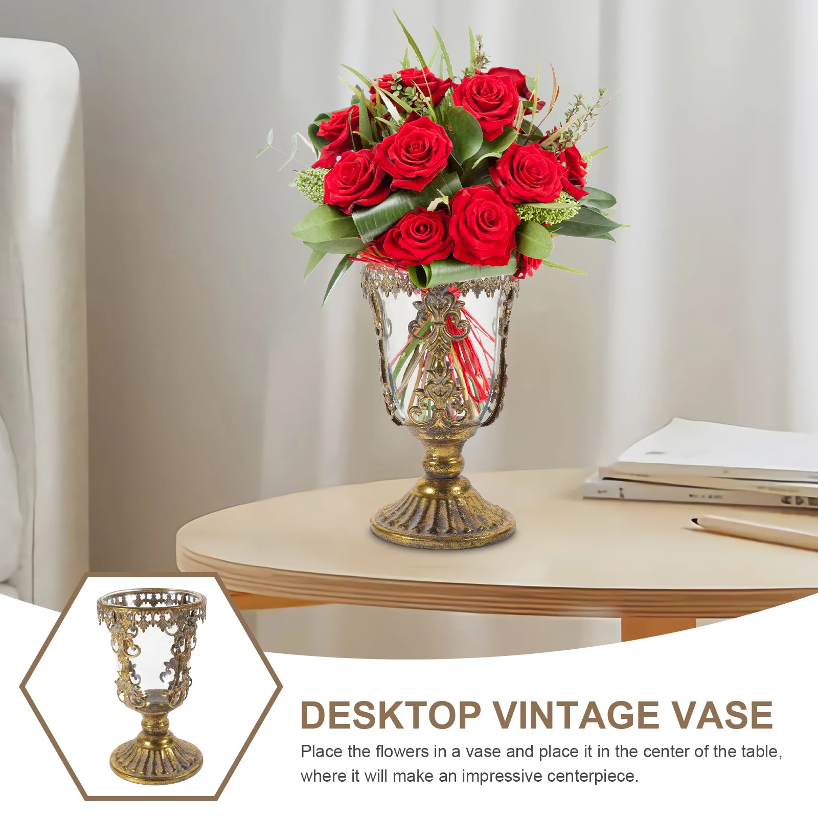 

Vintage Vase Retro Flower Pot for Home Decor Centerpiece Tabletop Ornament Desktop Floral Arrangement Dried Fresh Flowers