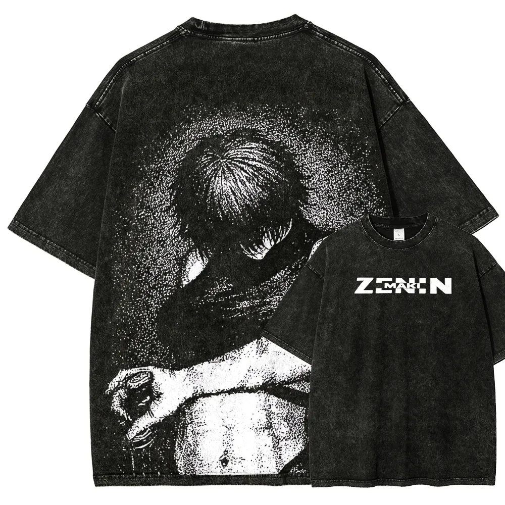 

Maki Zenin T Shirt Jujutsu Kaisen Men Acid Wash Zenin Clan Anime Streetwear Grainy Grunge Aesthetic Vintage Bootleg Tee