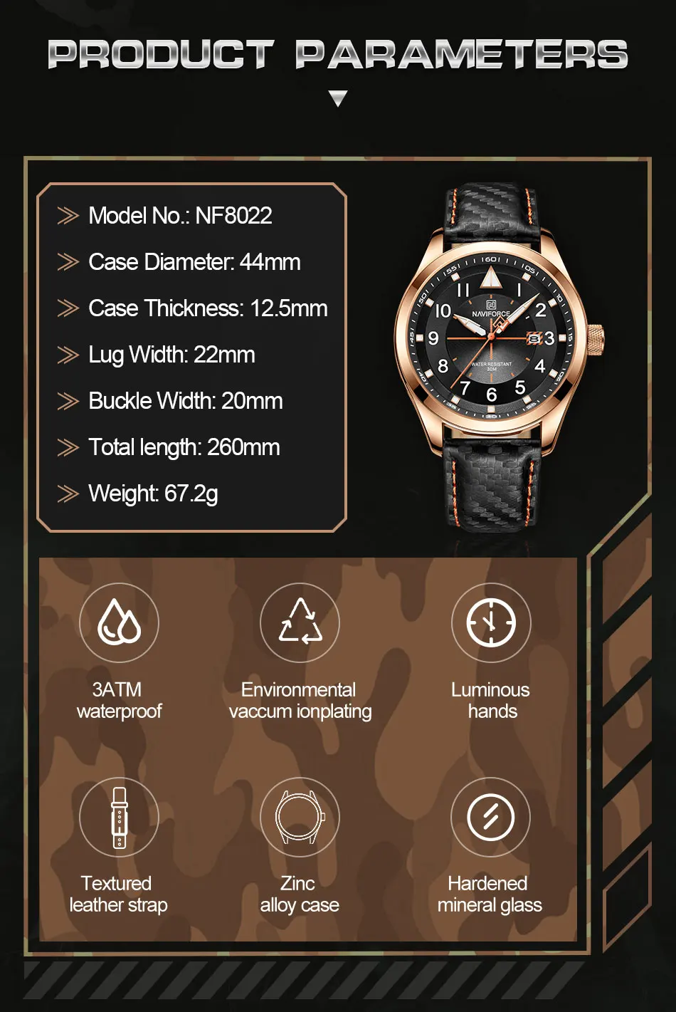 NAVIFORCE 2022 New Men Watch Top Brand Luxury Fashion Wrist Watch For Men Waterproof luminous Sport Quartz Clock Relojes Hombre