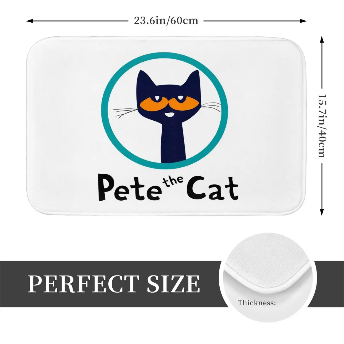Cartoon Movies Pete The Cat Logo Doormat Kitchen Entrance Home Floor Mat Anti-slip Carpet Rug for Bathroom Footpad Mats