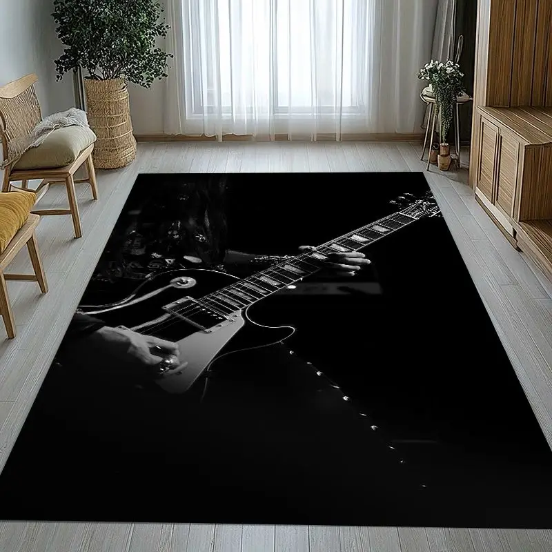 Fender Guitar Theme Rock Music Soft Non-Slip Large Area Rug for Living Room,Bedroom Playroom Carpet Mat for Sofa,Home Decor Gift