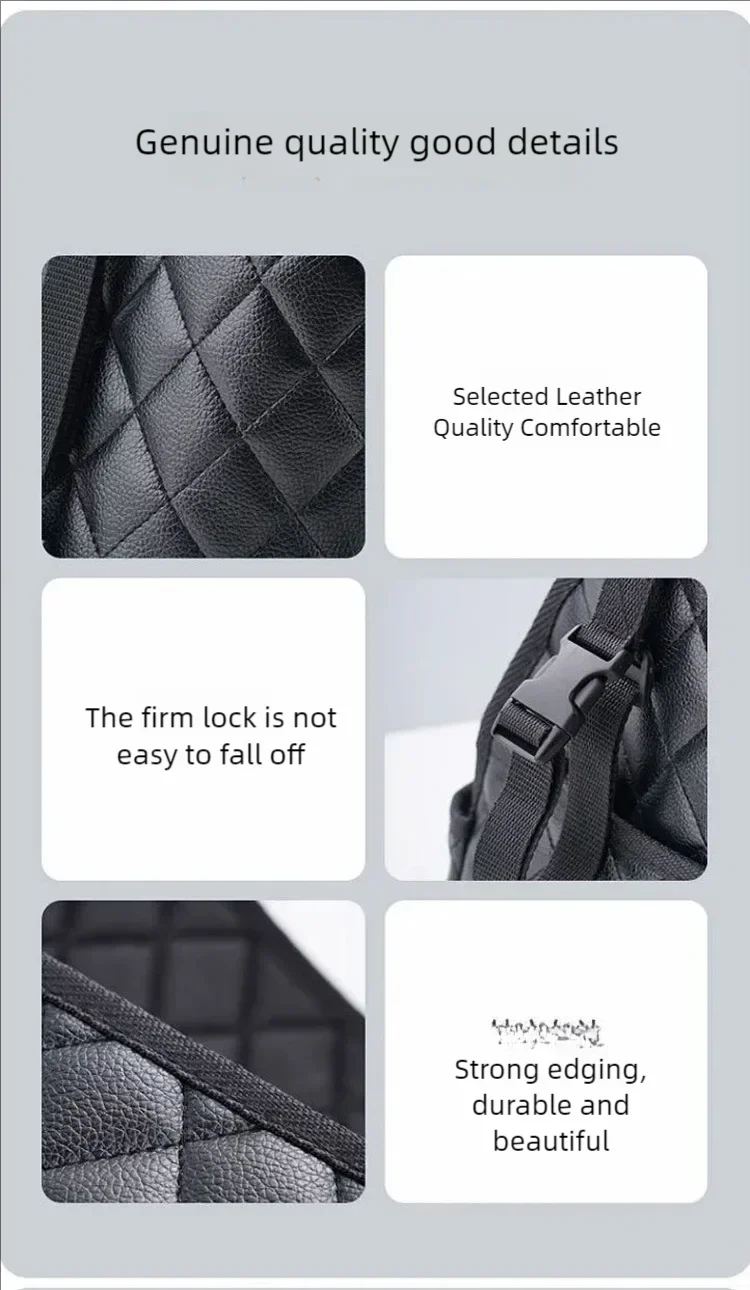 Auto-Mittelstuhl-Aufbewahrungsnetz, große Kapazität, Ledertasche, Aufbewahrungstasche für die Rückseite des Autositzes, Aufbewahrungstasche für Gegenstände, Hängetasche – Detail 8