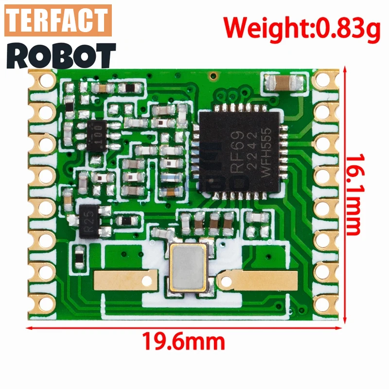 1 ~ 5PCS TERFACT ROBOT RFM69HW 868Mhz/433Mhz/915Mhz + 20dBm HopeRF Draadloze Transceiver 868S2 Module voor Afstandsbediening/HM