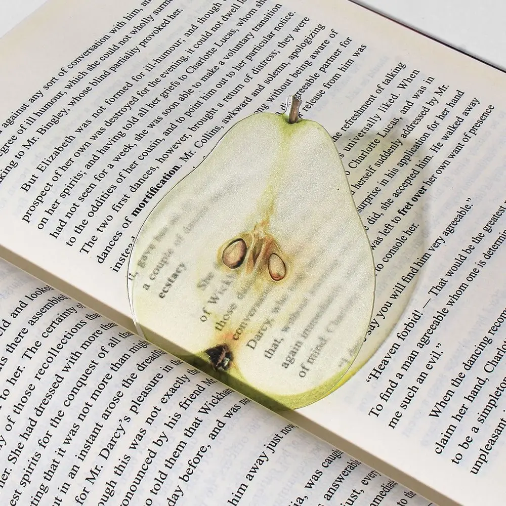 Eye-Catching Acrylic Bookmark Clear Transparent Book Reading Marker Simulation Fruit Book Pages Mark Tool Students
