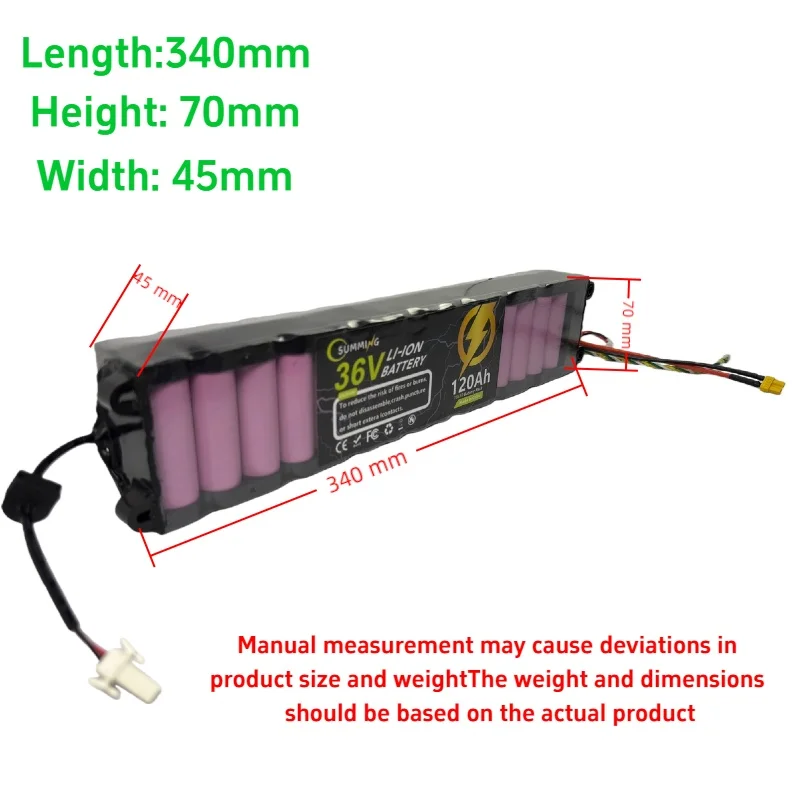 

SUMMING 36 В 120000 мАч Подходит для Xiaomi M365 M356 Pro, специальный литий-ионный аккумулятор 18650, диапазон 30 километров