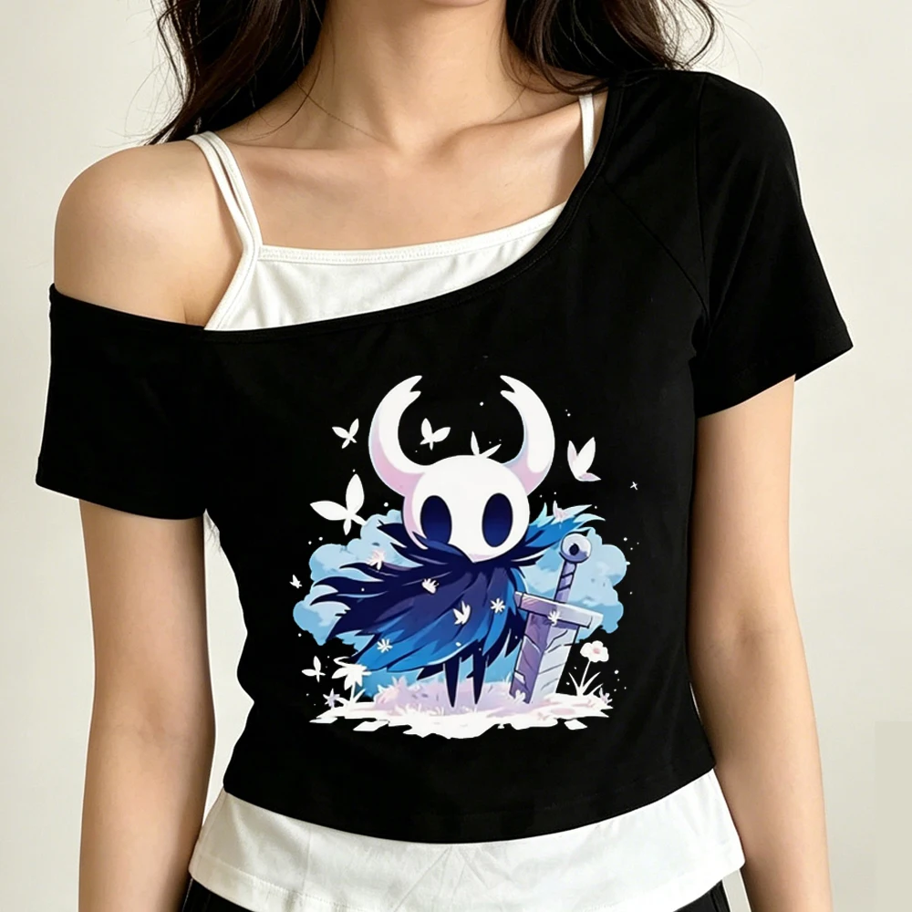 Hollow Knight cropped top ladies jojifuku gothic anime shirt scene  alternative  funny gothic cutecore
