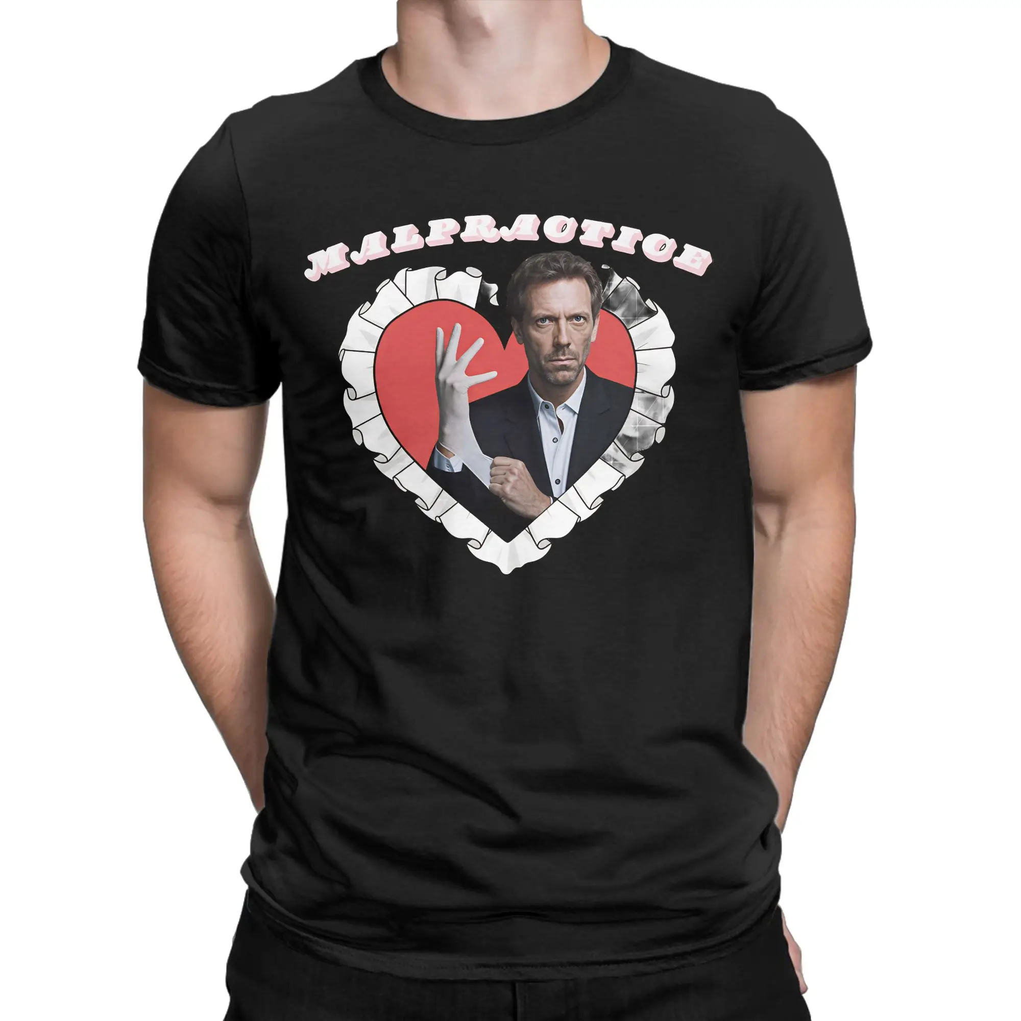Dr House Red Heart Medical Meme T Shirts Men's  100% Cotton Unique T-Shirt Crew Neck  Tees Short Sleeve Clothing Plus Size