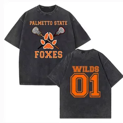 All for the Games Palmetto State Foxes Washed T-shirt Cotton High Quality male Trendy anime t-shirt Colorful Classic Punk