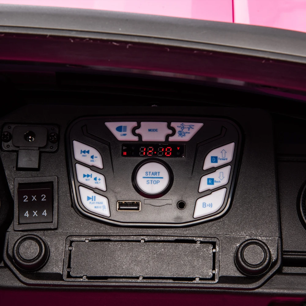 24V 10A Kids Electric Ride On Pickup, 2-Seater, Remote Control, USB, Bluetooth, Safety Belts, High Gate, for Ages 3+