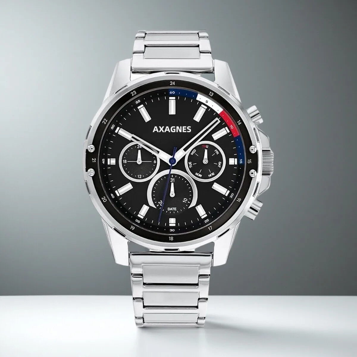 Original -TM- men's analog multifunctional quartz watch with stainless steel bracelet or silicone strap 1791788/1791936/1791937.