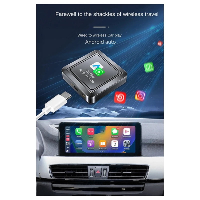 2 in 1 Wireless Carplay Android Adapter Wireless Adapter Auto Adapter nahtlos konvertieren kabel gebundene Android Auto in Wireless