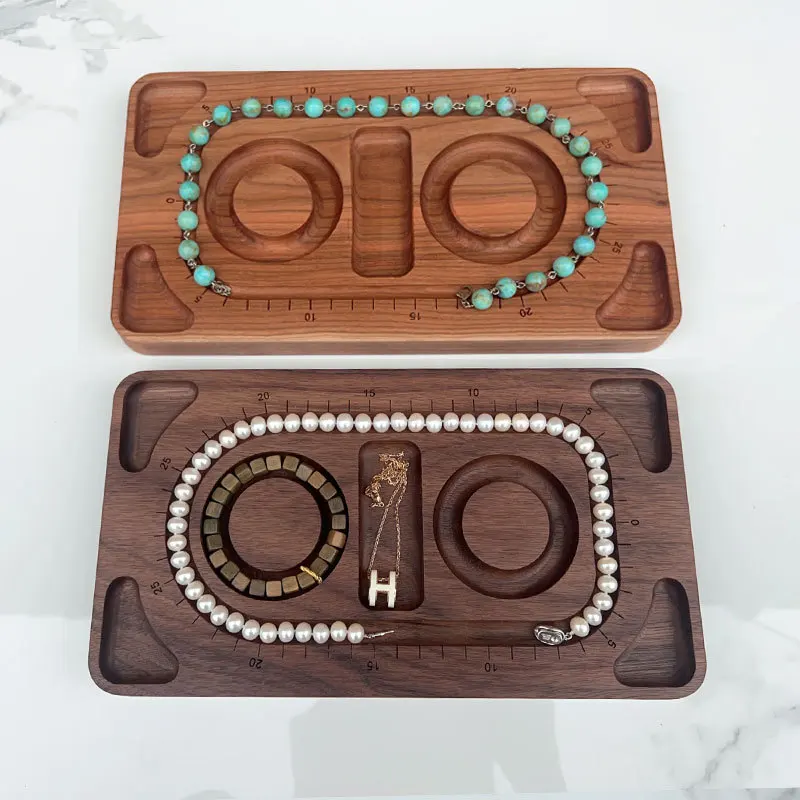 Wood Diy Bracelet Necklace Tool Hand Circumference Design Tray for Handmade Diy Jewelry Enthusiasts Bead Storage Plate