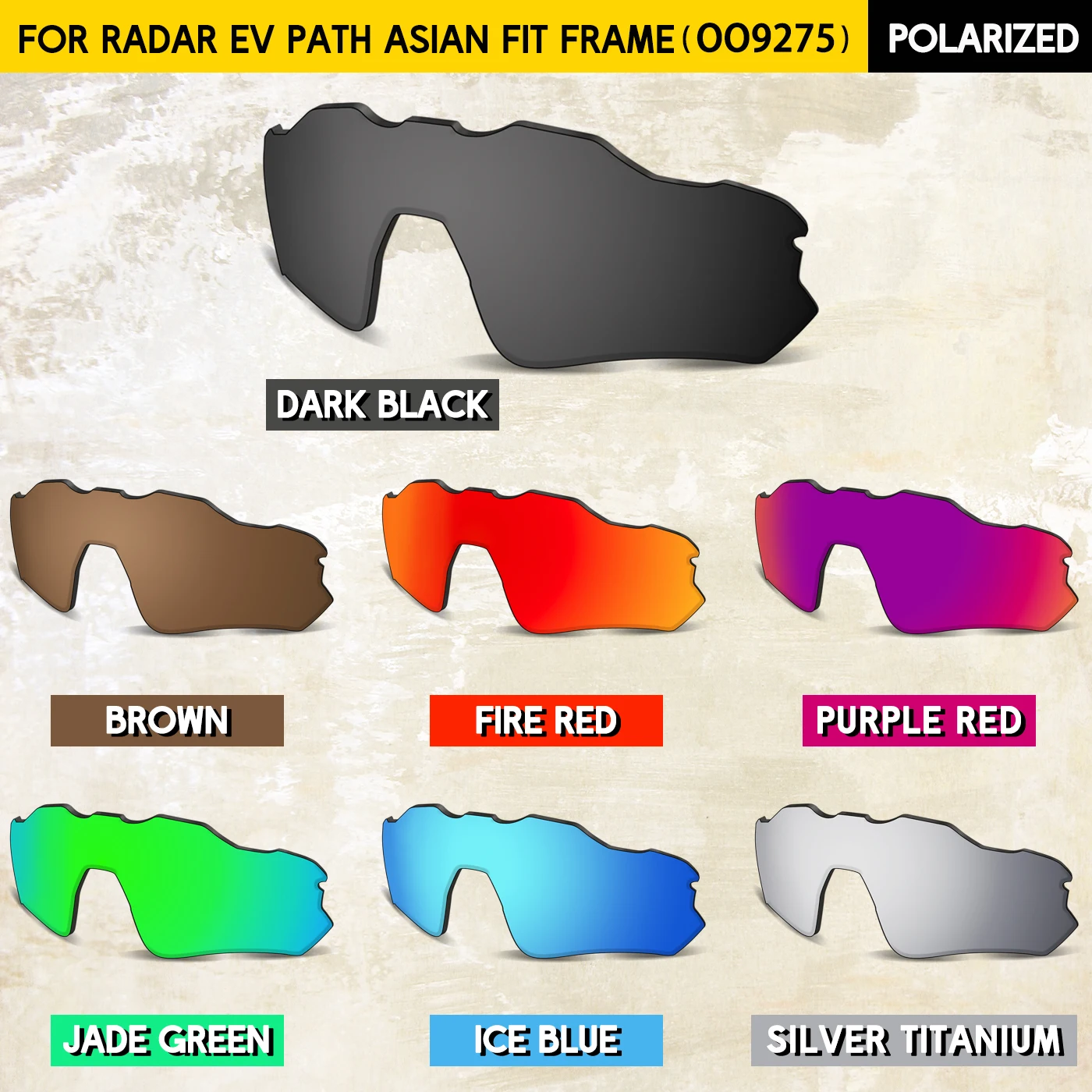 100% UV Protection Polarized Replacement Lenses for Oakley Radar EV Path Asian Fit OO9275 Sunglasses