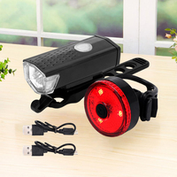 USB Rechargeable Bike LED Taillight Headlight Sets Waterproof Bicycle Front Lights Rear Lamp Night Ridding Safety Warning Cyclin