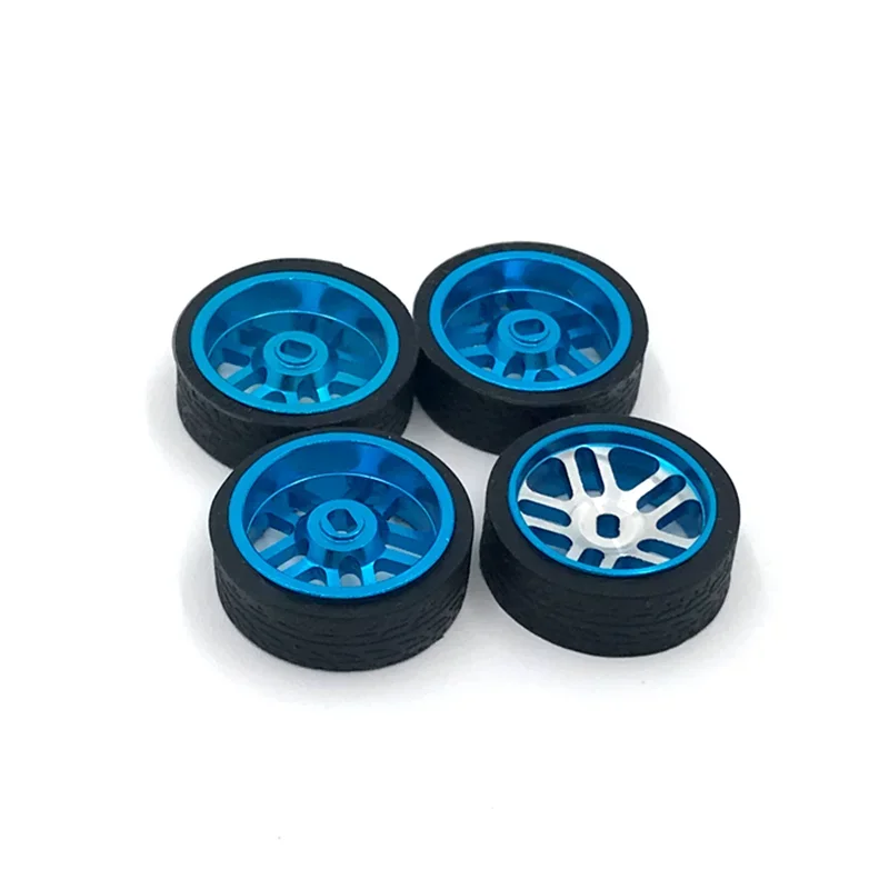 

4Pcs 1:28 Metal RC Car Wheel Hub Tires Narrow Tire Rims For 1/28 Wltoys iw04m awd iw02 rm02 rm03 dgawd mini-z RC Car Parts