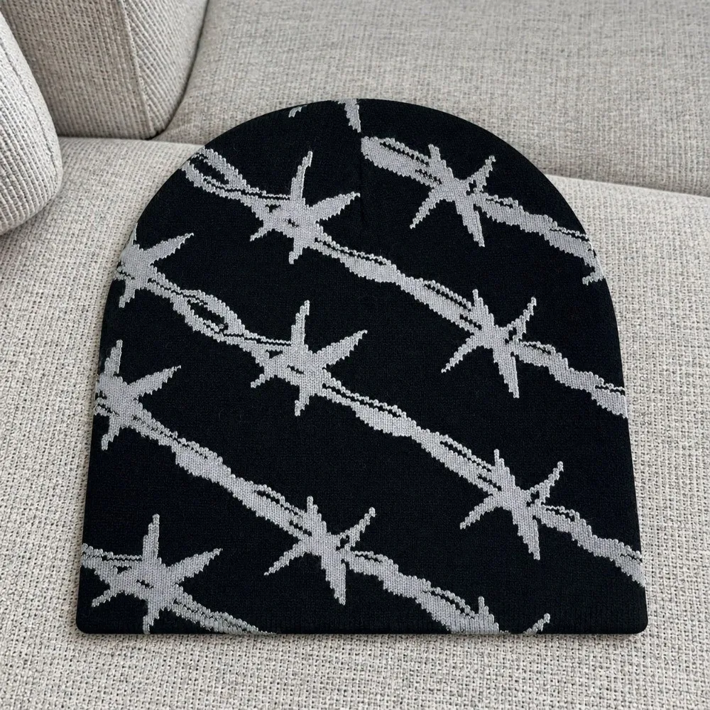 Streetwear Warm Double Layer Knit Beanie Thickened Stretchy Winter Skull Cap Breathable Soft Knitted Hat Outdoor