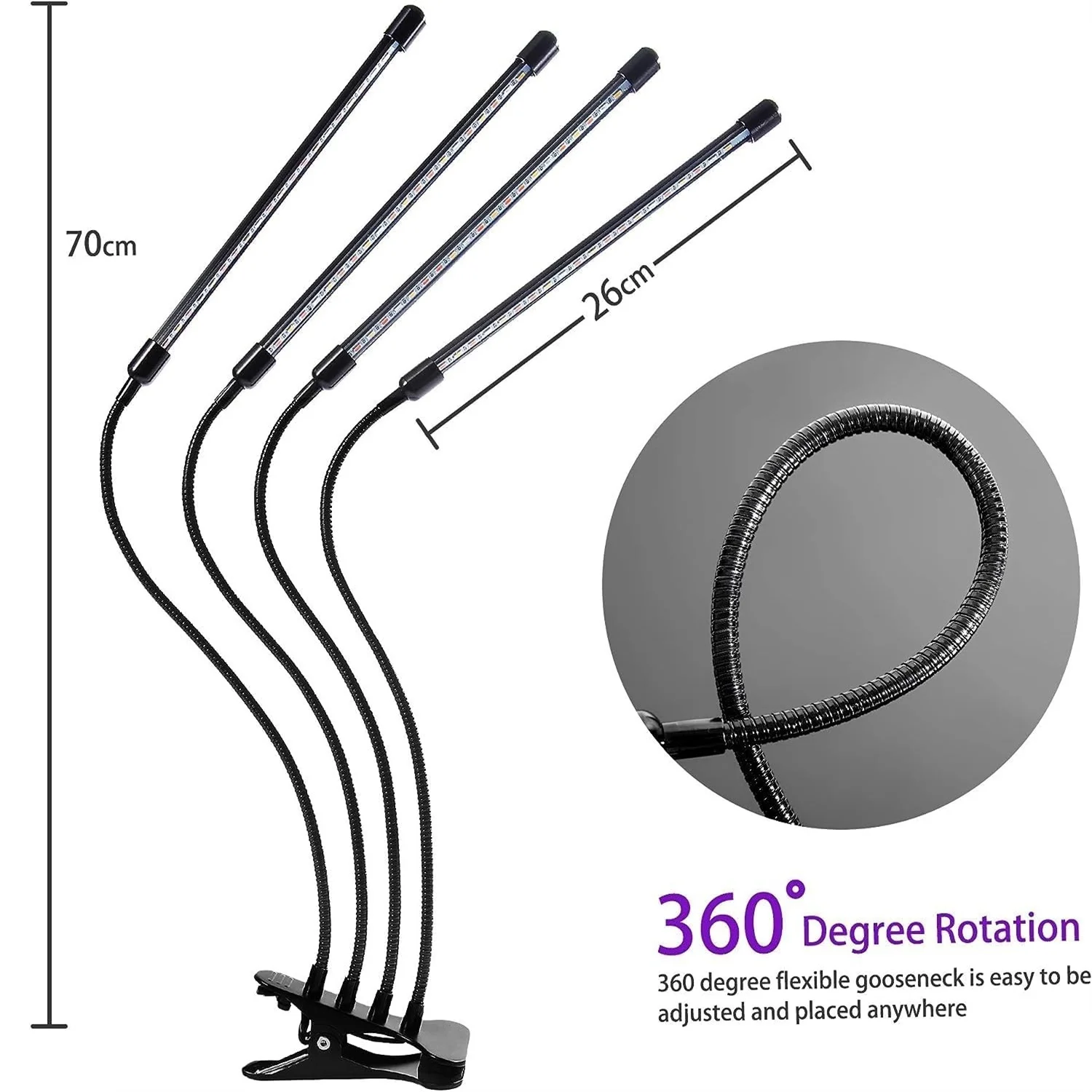 USB 3 ألوان LED نمو النبات ضوء داخلي حديقة عكس الضوء تنمو ضوء الطيف الكامل المائية الدفيئة 3H/9H/12H إعداد الموقت