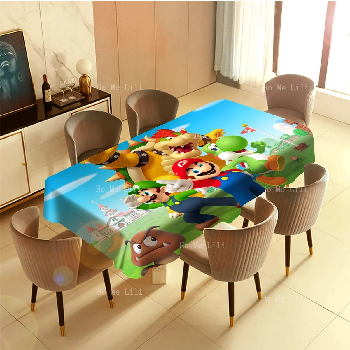 Twenty Years Of Memories Of Classic Games. The Easter Bunny'S Tail.Rectangle Tablecloth For Tabletop Decor