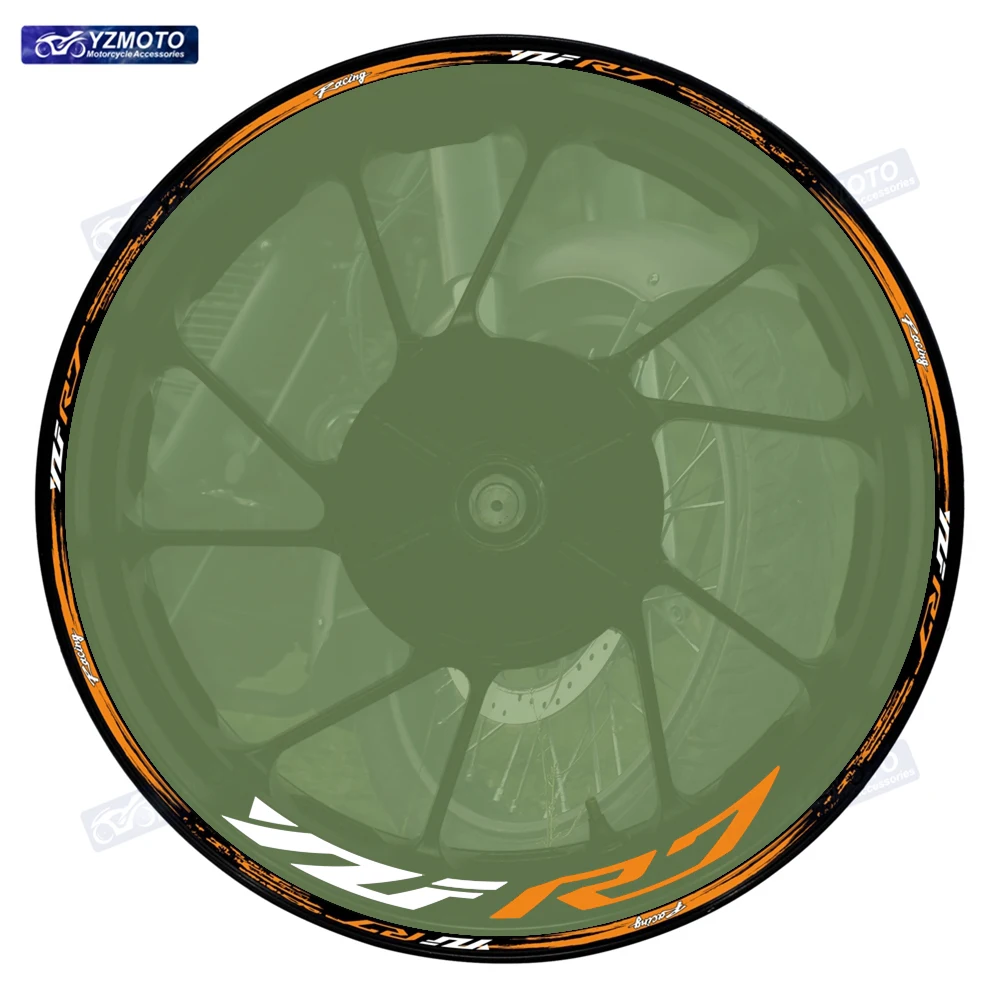 

Motorcycle Accessories Sticker For YZF R7 Front Rear 17 Inch Wheel Hub Racing Decal Car Reflective Rim Tape Decorate Stickers