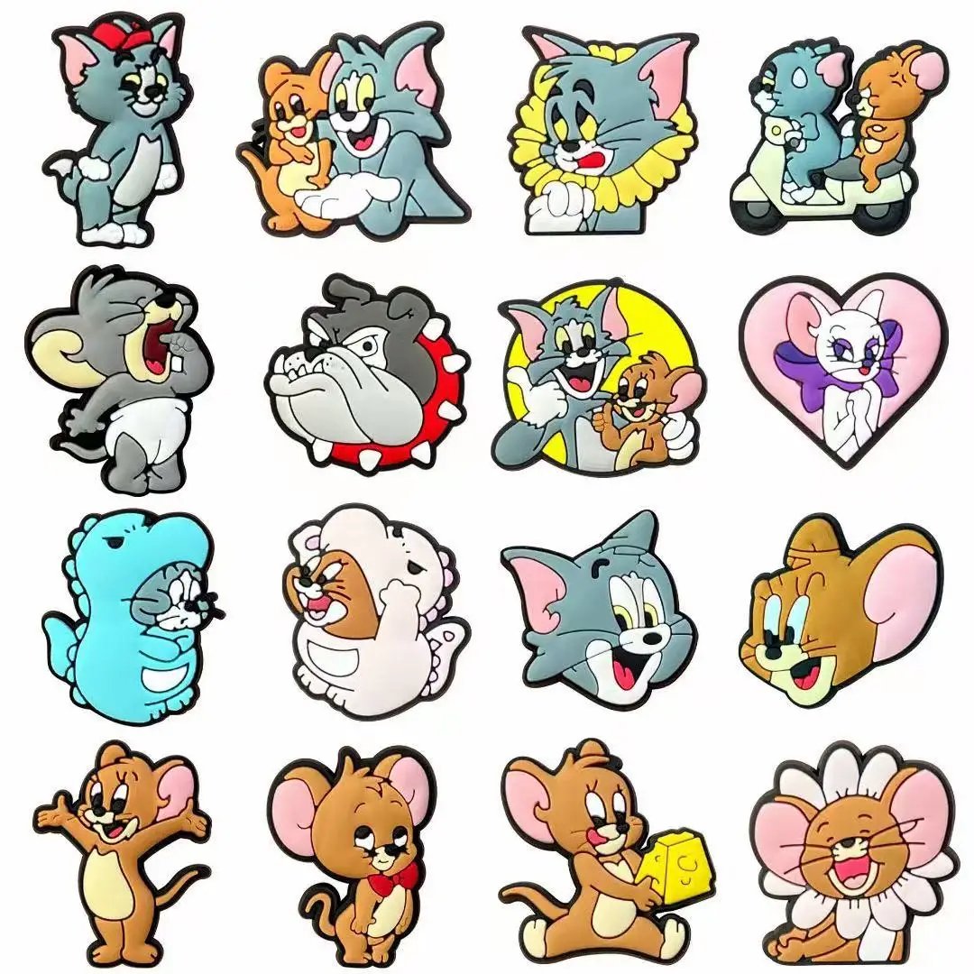 9-32pcs Hot Toys Cat Shoe Charms Shoes Decoration Accessories Bubble Slides Clog Sandal Wristbands Buckle Children's Party Gifts