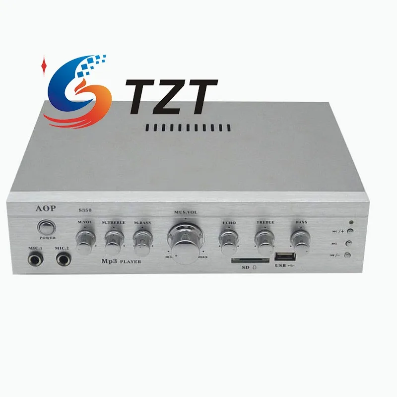 TZT 220V 150W+150W High Power Professional Audio Amplifier for Karaoke/Household/Outdoors Support Driving Dual 8-inch Speaker