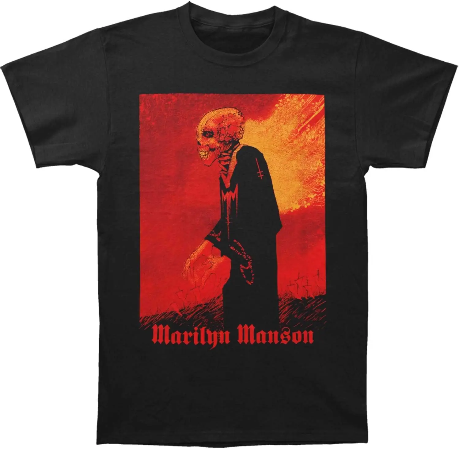 Marilyn Manson Men's Mad Monk Slim Fit T-Shirt Medium Black