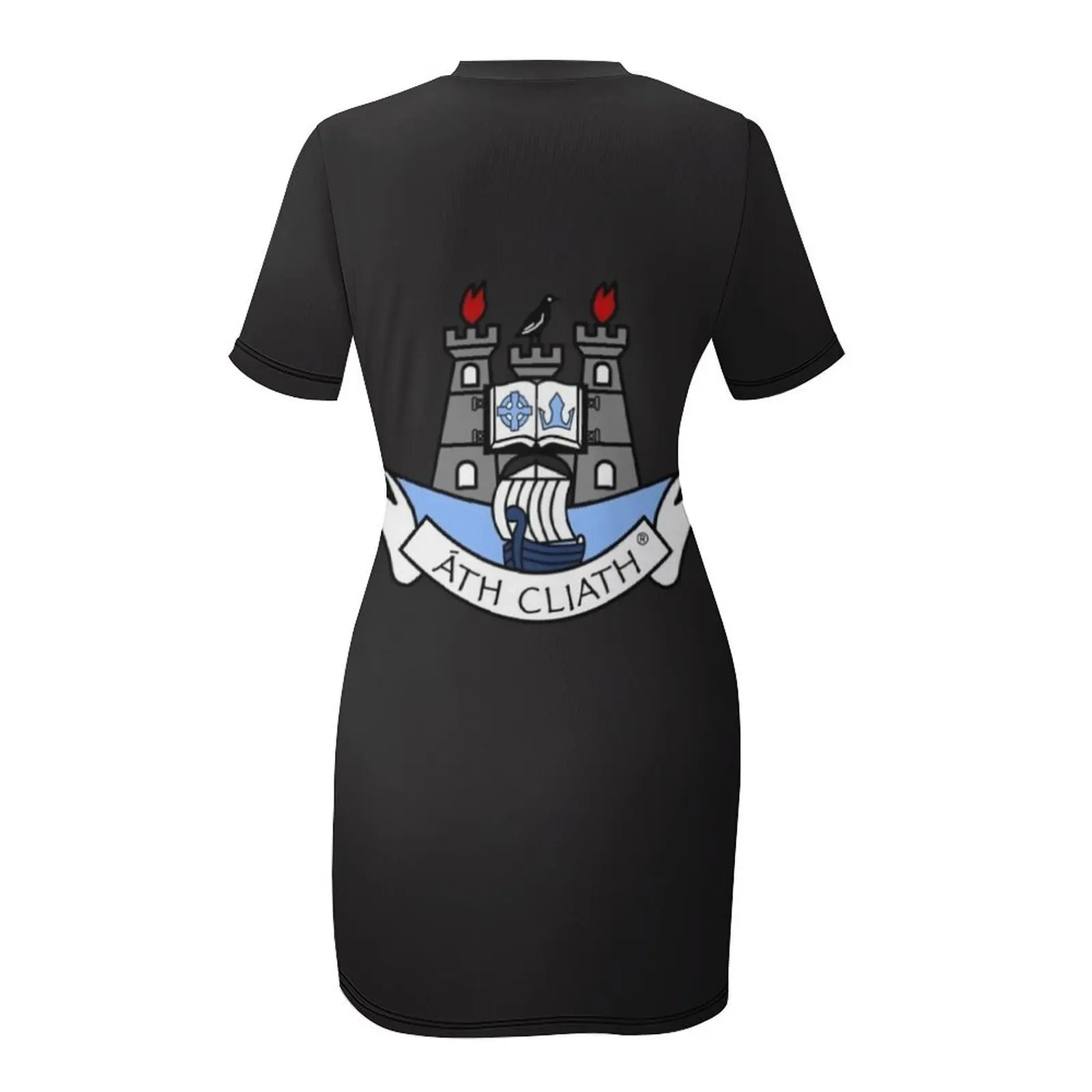 Dublin Gaa Logo T-Shirt Jurk Met Korte Mouwen Vrouw Jurken Casual Jurken Jurk