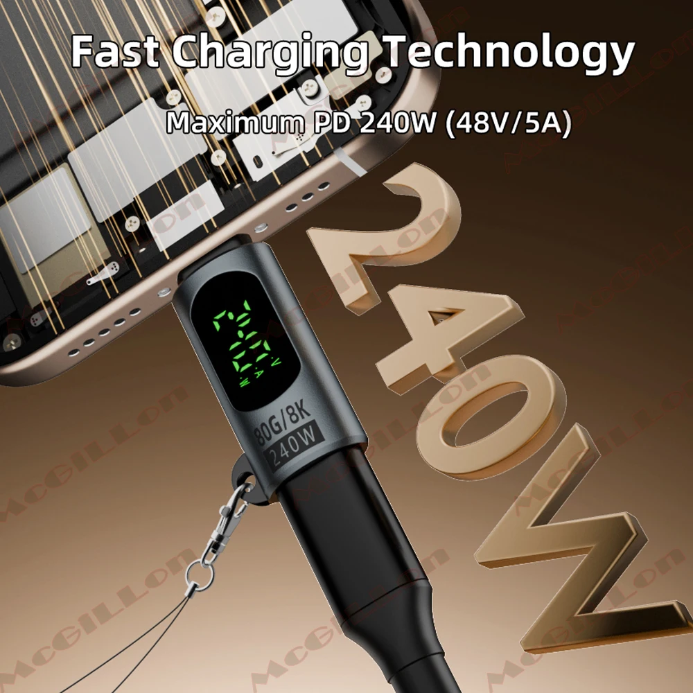 USB 4.0 Type C Adapter with Digital Display PD240W 80Gbps 8K@60Hz USB C Male to Female Adapter for Macbook iPhone Sumsung Xiaomi