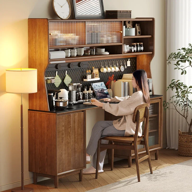 Solid wood dining side integrated locker