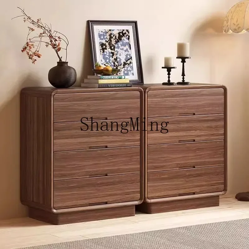 SM solid wood nine-bucket cabinet antique door cabinet bedroom locker modern drawer bedside