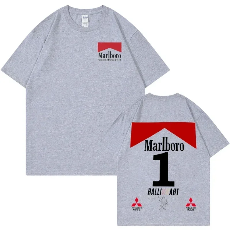 Marlboro Mitsubishi Evo VI Team Tee Men's Cotton Printed T-shirt Gym Jogging Street Casual Top for Boyfriend Gift