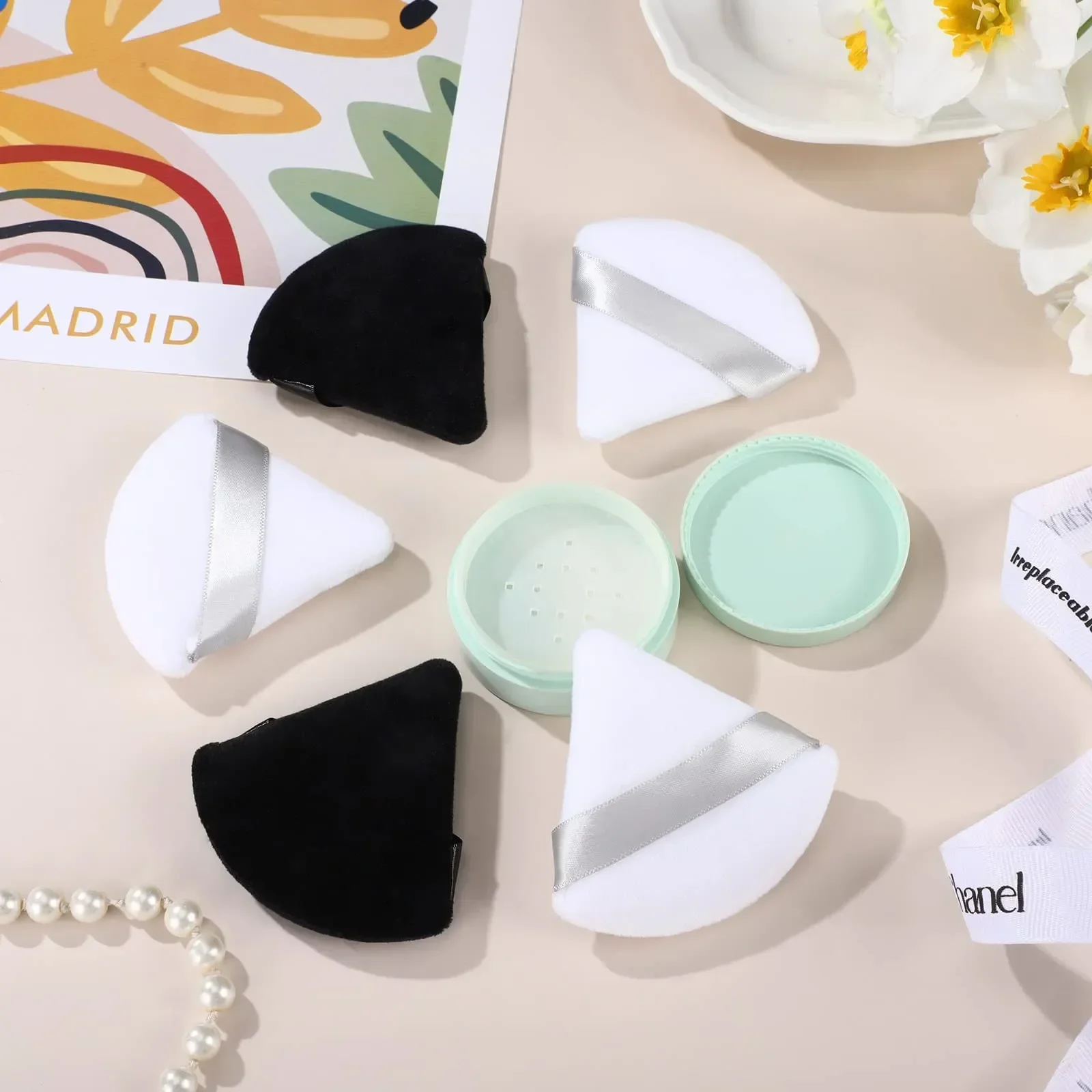 10/20 stuks driehoek fluwelen poederdons pizzameel mini gezicht make-up spons cosmetica wasbaar lichtgewicht make-up tool