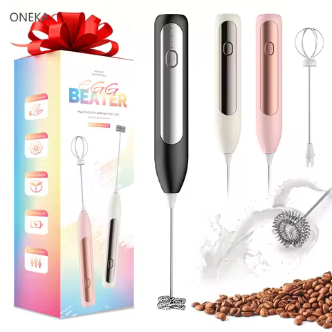 Milk Frother Wand Coffee Frother Handheld Foam Maker Rechargeable Egg Whisk Drink Mixer For Latte Gift Idea
