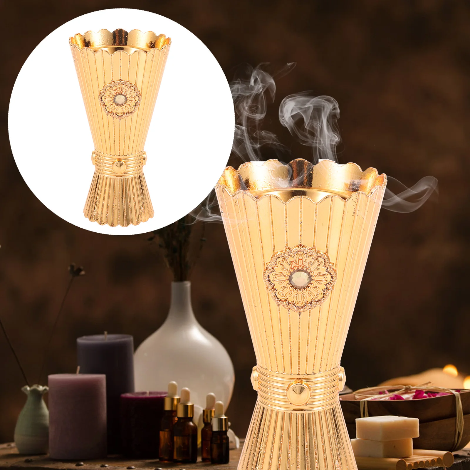 

Hollow Censer Incense Burner Holder Retro Metal Bakhoor Burner For Indoor Aromatic Use Tabletop Home Decor Ornament