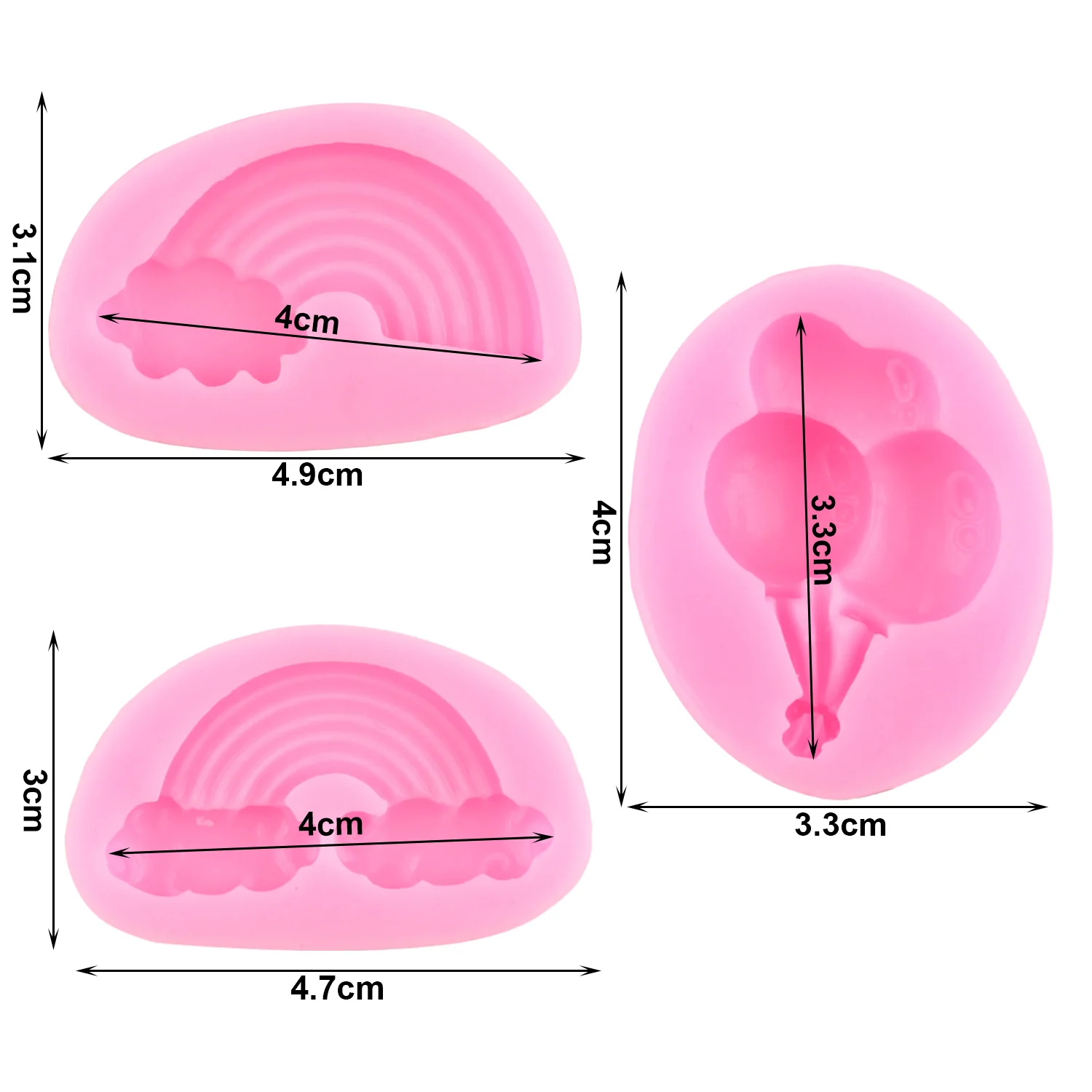 Rainbow Clouds Silicone Molds Air Balloon Fondant Mold Cakecup Cake Decorating Tools Chocolate Gumpaste Mould Candy Resin Moulds