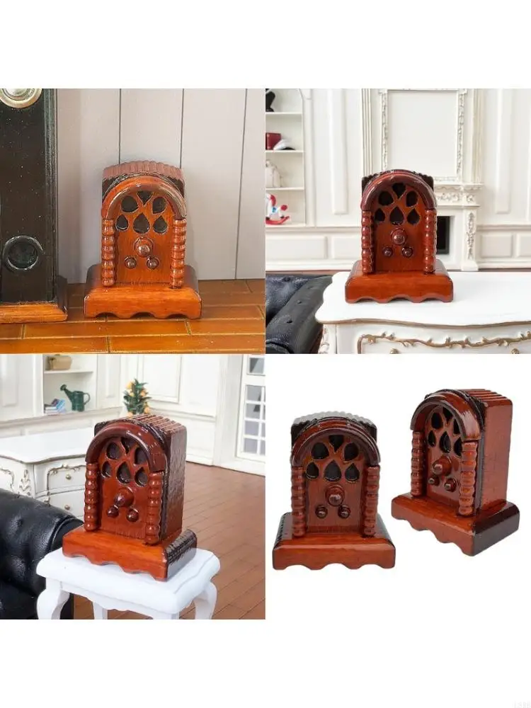 

Деревянное миниатюрное радио с палисантом для отделки для кукол домик