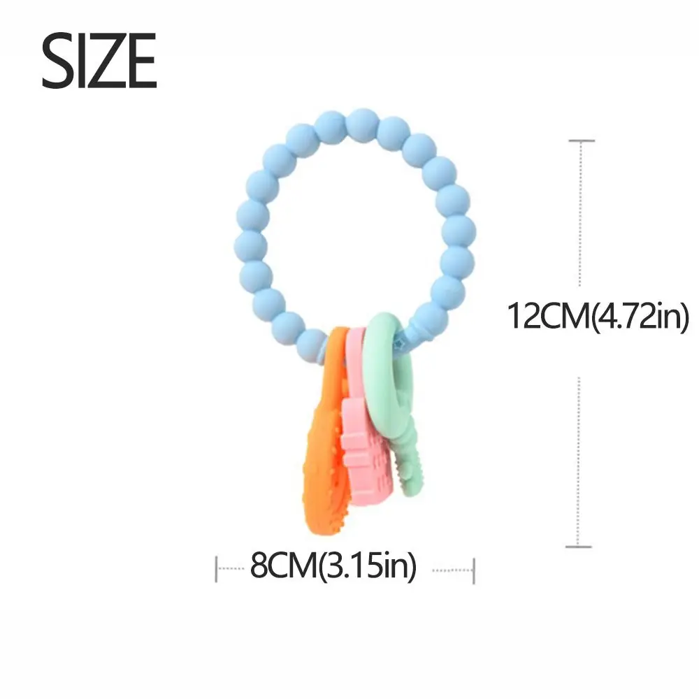 Giocattolo per la dentizione del bambino in silicone per uso alimentare Design ad anello multicolore Giocattoli per massaggiagengive per la salute del bambino Giocattoli da masticare per bambini a prova di chocking senza BPA