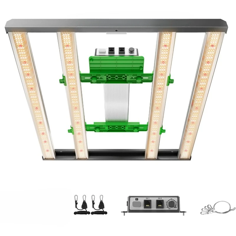 2 in 1 Design LED Grow Light 3x3 ft Coverage, Commercial Full Spectrum Daisy Chain Dimmable Bar Style Grow Lamp