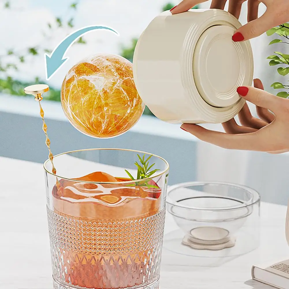 Spherical Ice Mold Silicone Ice Ball Mold with Lid 2-inch Round Sphere Maker Tray Easy Release Ice Cube Mold for Whiskey