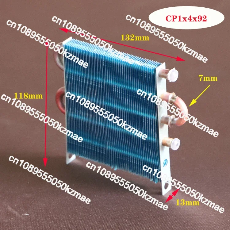 Miniature condenser Mini air-cooled radiator Copper tube Aluminum fin type refrigeration Evaporator Refrigerator water-cooledrow