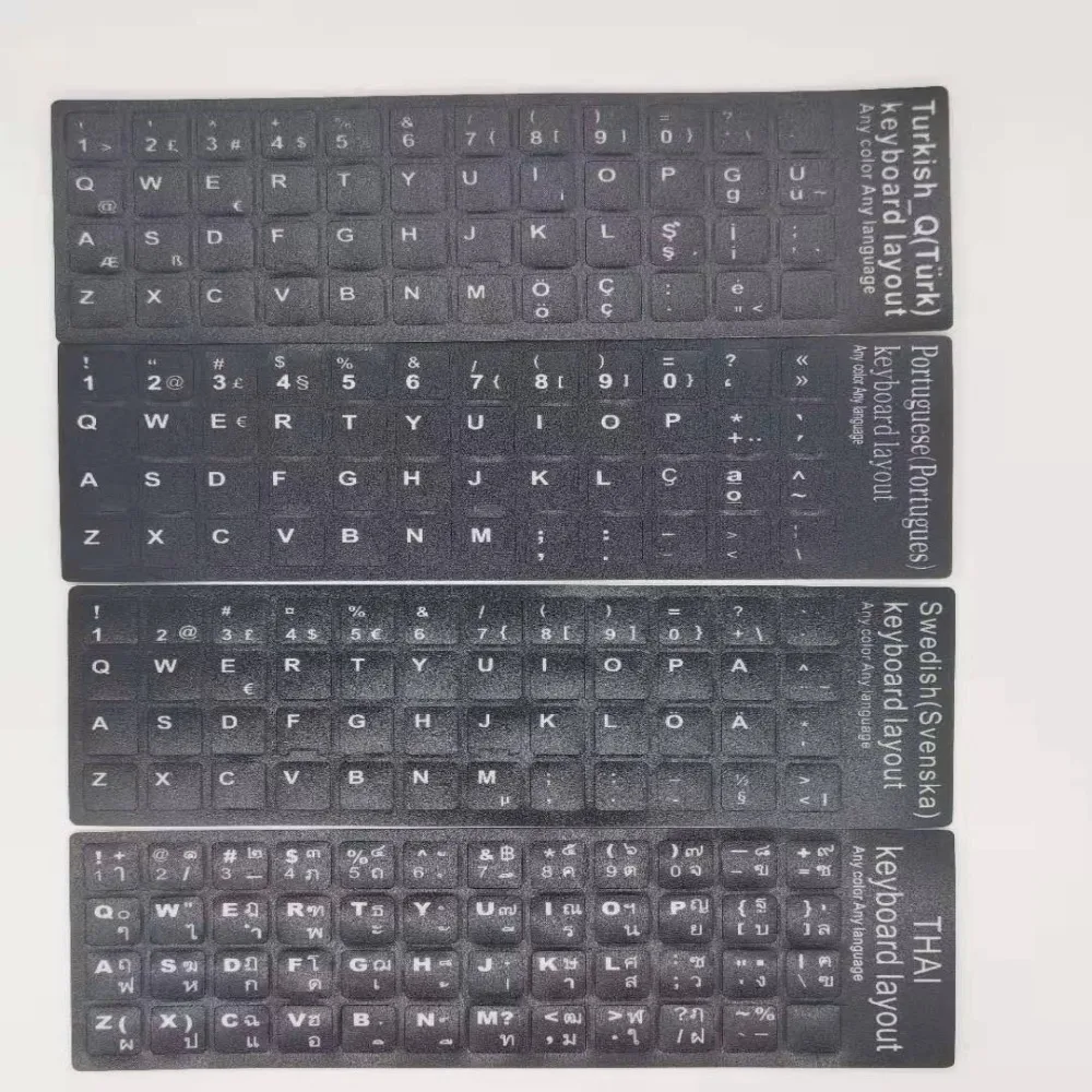 Russian Spanish Deutsch Alphabet Layout Keyboard Stickers Letter Protective Film Alphabet Button Layout Keyboard Decal