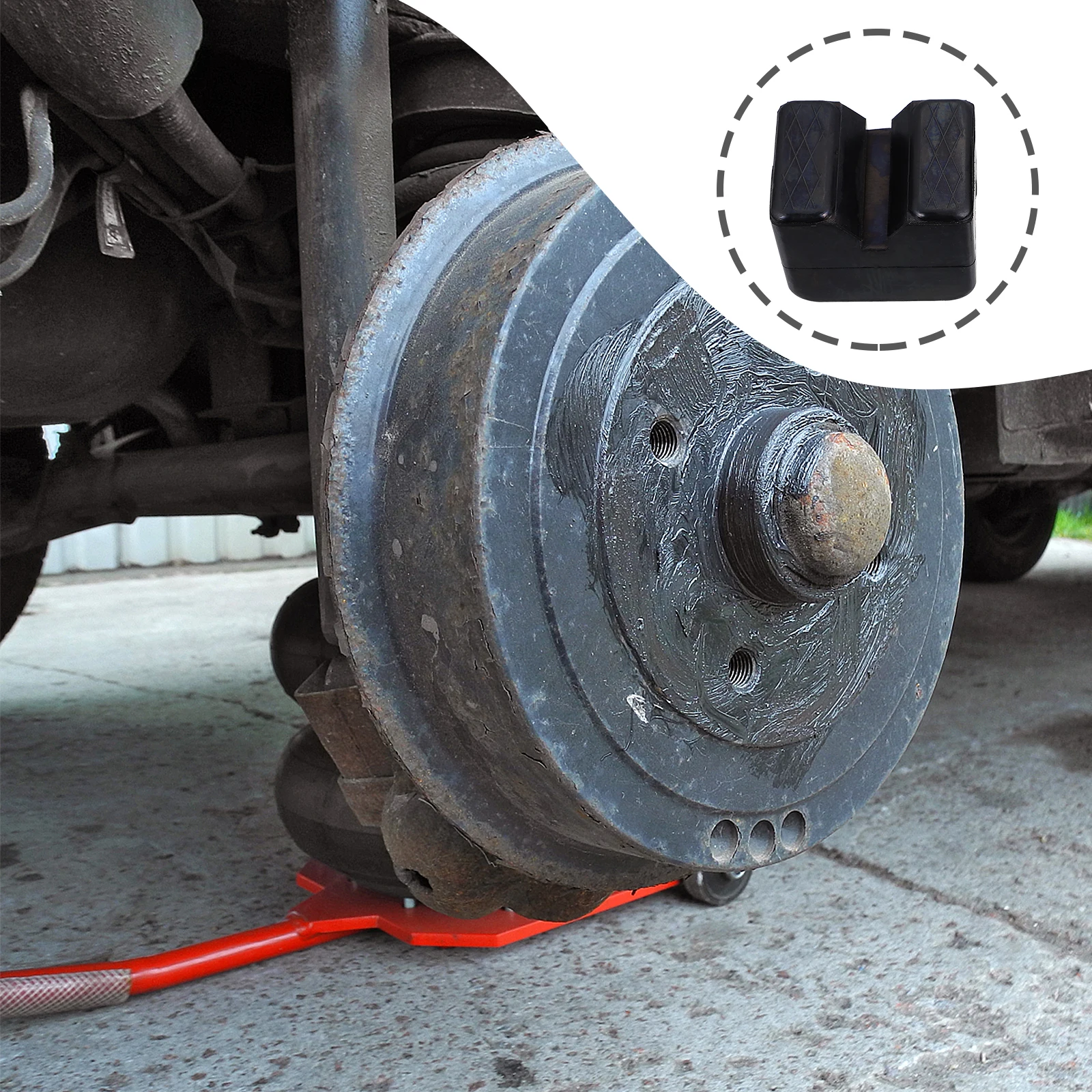 

4pcs Rubber Jack Pad Slotted Wear Resistant Durable Non Slip Car Protector Support Adapter Body Frame Accessory for Lifting