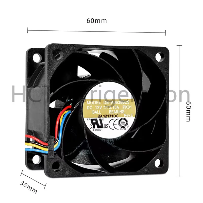 Original 100% Working DBTA0638B2S DC 12V 3.15A 16300RPM±10% Violent high-speed PWM server cooling fan