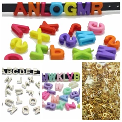 200PCS Craft DIY Acrylic Alphabet Letter Slide Charm Fit 8mm Flat Bracelet Wristbands